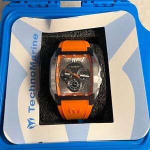 TechnoMarine Aqua Quadrant Men’s Watch-41mm MOD-TM-255107 Orange&Graphite (NWT)